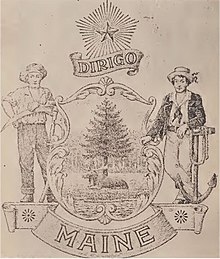 More commonly recognized Seal of Maine design Original 1820 Maine State Seal sketch design.jpg