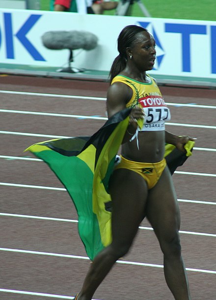 Veronica Campbell won a sprint double for Jamaica.