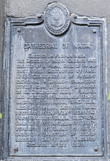 Church PHC historical marker installed in 1950 PHC-1950-Cathedral of Naga.png