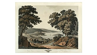 View of the Potomac River, Analostan Island, Georgetown, and, in the distance, buildings of the nascent City of Washington. (Engraving based on an 1801 watercolor by George Jacob Beck) PR Georgetown or City of Washington 1801 by Beck.jpg