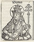 Pope Xystus (Sixtus) with book and papal tiara