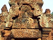 Decorative lintel at Banteay Srei, Cambodia