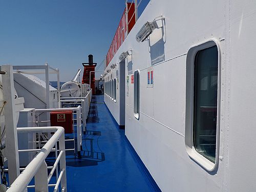 perspective on a ship deck, Greece