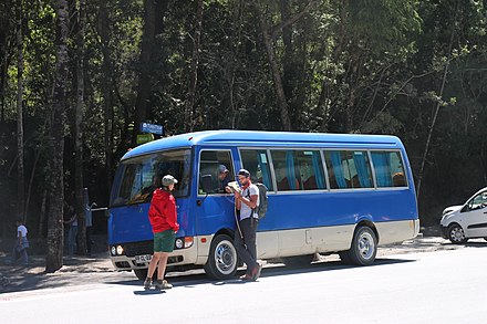 Tourists with micro, Petrohué