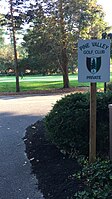 Sign for the Pine Valley Golf Club located in the former borough