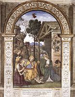 Η προσκύνηση του Βρέφους, νωπογραφία, 1488-90, Ρώμη, Σάντα Μαρία ντελ Πόπολο