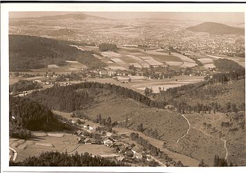 Pohled z vyhlídky Tolštejna na Varnsdorf 1923