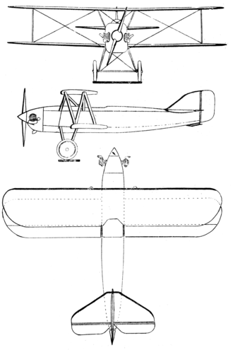 Powell PH 3-view drawing from Les Ailes January 7, 1926 Powell PH 3-view Les Ailes January 7, 1926.png