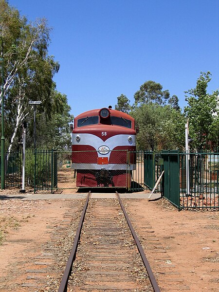 File:Preserved ex-Commonwealth Railways NSU class diesel-electric locomotive NSU58 at the Old Ghan Heritage Railway and Museum, Alice Springs.jpg