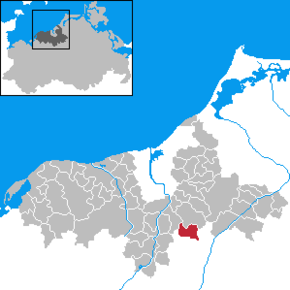 Location of Prisannewitz within the former district of Bad Doberan