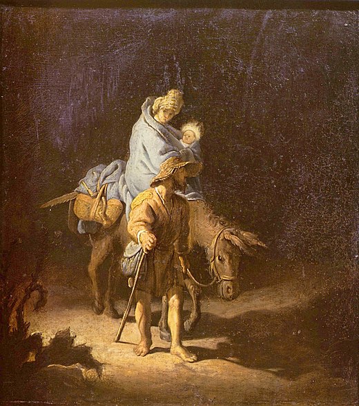 De vlucht naar Egypte (1627) door Rembrandt