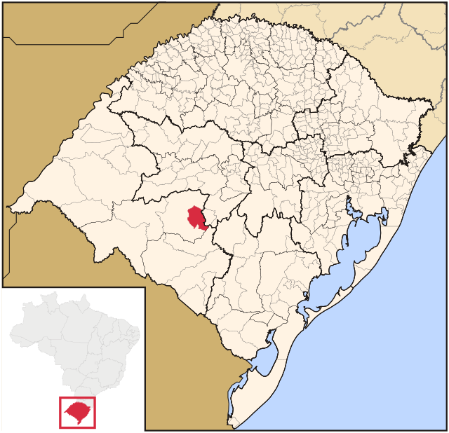 Localização de Santa Margarida do Sul no Rio Grande do Sul
