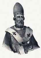 San Dámaso I, Papa de Roma númberu 37, naz en Galaecia (Galicia, Hispania) sobre'l 305, muerre en Roma'l 11 d'avientu del 384