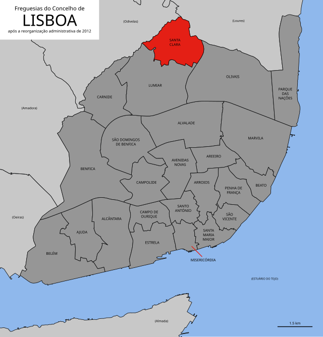 Localização no município de Lisboa