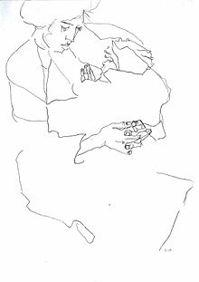 A contour drawing by Egon Schiele Schiele - Mutter mit Kind - 1910.jpg