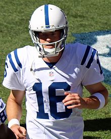 Scott Tolzien started one game each in 2016 and 2017 due to injuries to Luck. Scott Tolzien.JPG