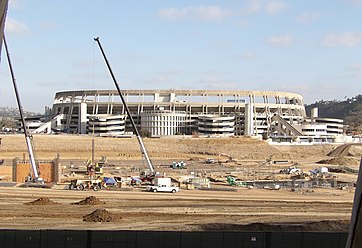 The stadium under demolition December 10, 2020