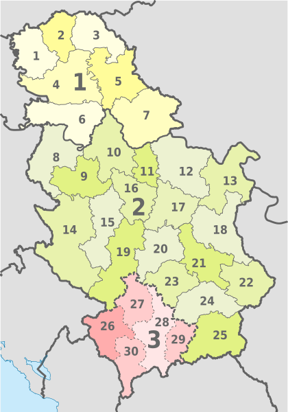 File:Serbia, administrative divisions (provinces+districts) - Nmbrs - colored.svg