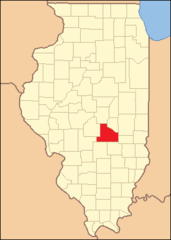 Shelby County in 1843, reduced to its present borders