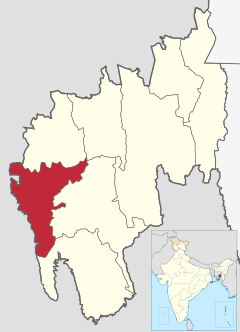 Localizacion del districte de Sipahijala en Tripura