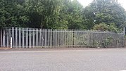 Thumbnail for File:Site of Wednesbury Town station site, fenced off for future freight traffic from Walsall..jpg