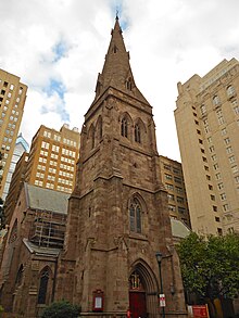 The steeple of St. Mark's in October 2014 St Marks steeple, Locust, Philly.JPG