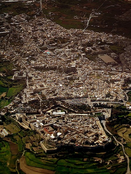 Melite was located on the site of modern Mdina (bottom) and Rabat (top)