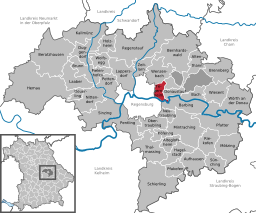 Läget för Tegernheim i Landkreis Regensburg