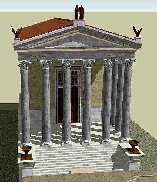 3D reconstruction of the Temple of Antoninus and Faustina.