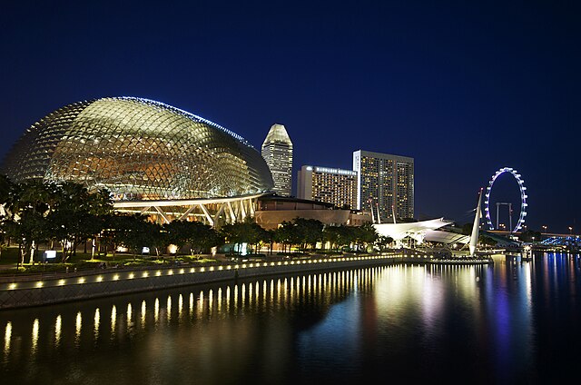 Exterior of centre, viewed from Marina Bay (c.2010)