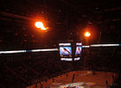 Flaming birdheads at Philips Arena