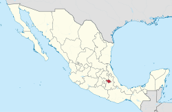 Tlaxcalan sijainti Meksikossa