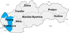 Kedudukan Trnava di Slovakia