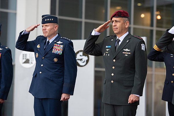 Supreme Allied Commander Europe General Tod D. Wolters with IDF Chief of General Staff Lieutenant General Aviv Kochavi.