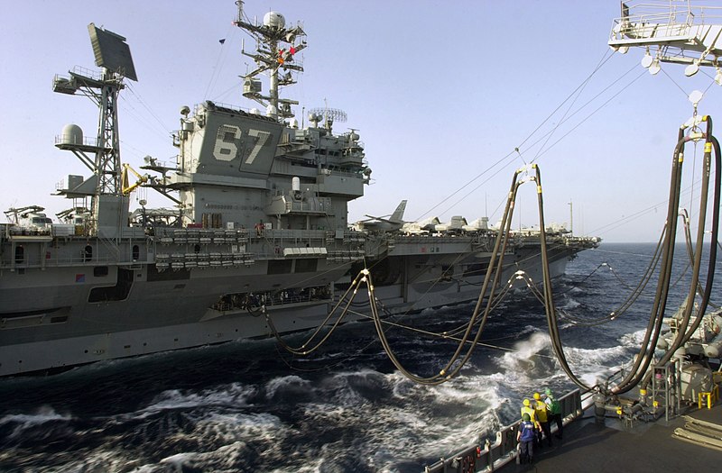 File:USS John F. Kennedy (CV 67) pulls alongside USS Seattle (AOE 3) in the Arabian Gulf for an underway replenishment, April 22, 2002 020422-N-HX866-003.jpg