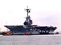Lexington putting to sea from Pensacola in 1987