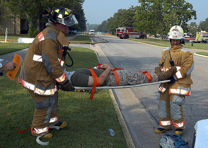 File:US Navy 070807-N-1082Z-005 The Naval Air Station (NAS) Oceana Chief Petty Officers (CPO) Club parking lot was turned into a disaster zone when personnel came together to participate in a full scale chemical, biological, radiolo.jpg