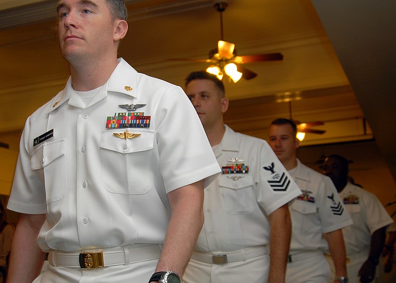 File:US Navy 070823-N-9758L-020 Sailors enter Lockwood Hall on board Naval Station Pearl Harbor to begin the 2007 Military Recognition Ceremony, sponsored by the base college office.jpg