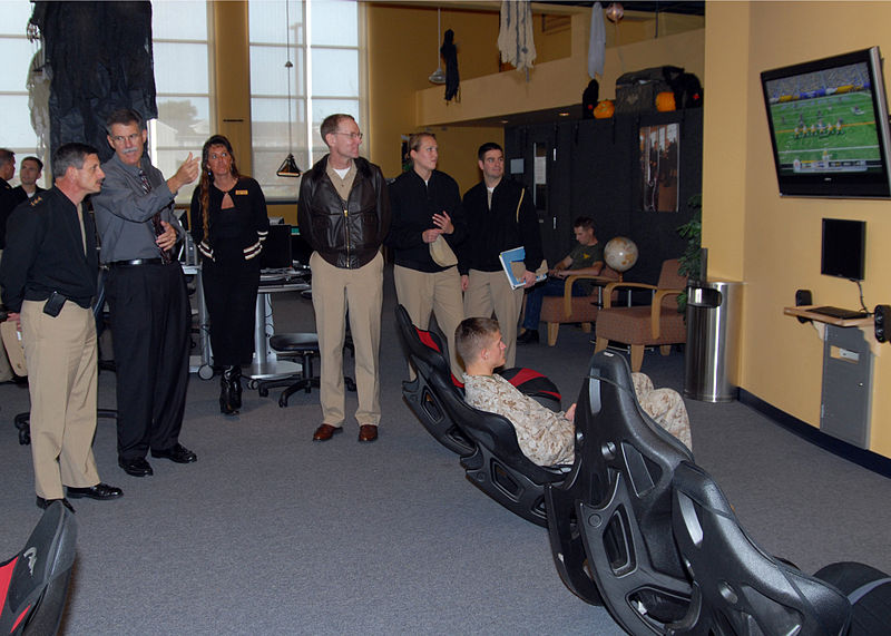 File:US Navy 091015-N-9860Y-005 Russell Gale, Naval Air Station Whidbey Island recreation director, gives Vice Adm. Michael Vitale a tour of the Liberty Northwest Center at NAS Whidbey Island.jpg