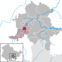 Läget för kommunen Unterweißbach i Landkreis Saalfeld-Rudolstadt
