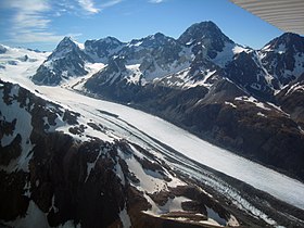 Vue de la partie supérieure du glacier.