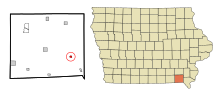 Thumbnail for File:Van Buren County Iowa Incorporated and Unincorporated areas Bonaparte Highlighted.svg