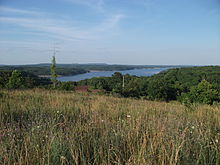 View of Beaver Lake as seen from Prairie Creek, Arkansas.