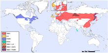 Distribution of tick-borne encephalitis virus (TBEV), Kyasanur forest disease virus (KFDV), Omsk hemorrhagic fever virus (OHFV), Powassan virus (POWV), and Louping-ill virus (LIV) Viruses-10-00340-g001.png