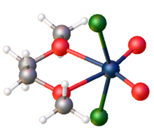 Structure of the complex
WO2Cl2(dimethoxyethane). WO2Cl2(dme).png