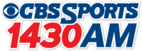 WXNT's first logo as "CBS Sports 1430 AM" WXNT CBSSports1430 logo.png