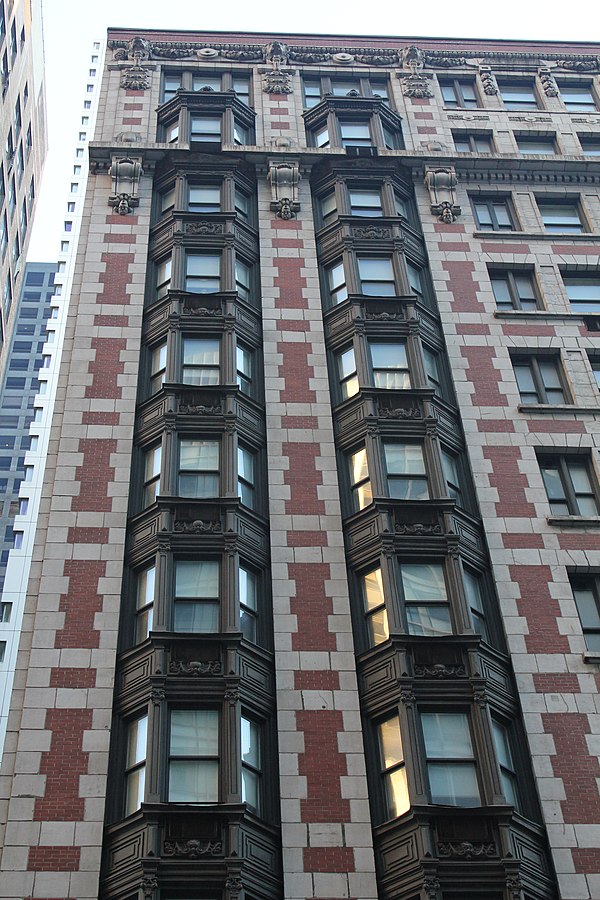 Bay windows on the upper stories