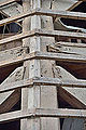 Gehaalde of gesneden telmerken, vlotmerken of eigendomsmerken op de buitenkant van de achtkantstijl van de Walderveense molen