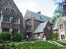 Princeton University's Cuyler, Class of 1903, and Walker Halls are dormitories with Collegiate Gothic architecture