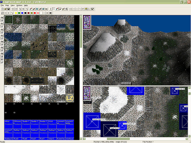 A level editor in the strategy game Warzone 2100